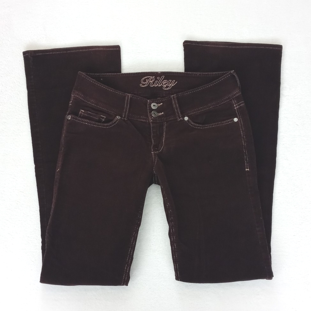 Delia’s Rich Chocolate Brown Corduroy Boot Cut Flare Leg Jeans 1/2 R